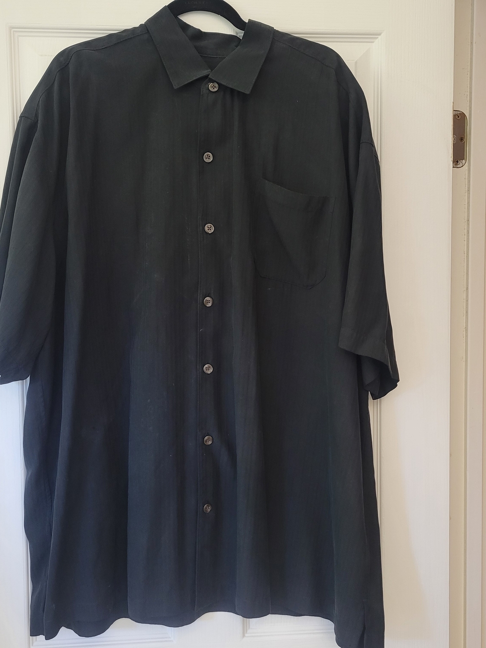 Tommy Bahama Black Short Sleeve Camp-Collar Button Down